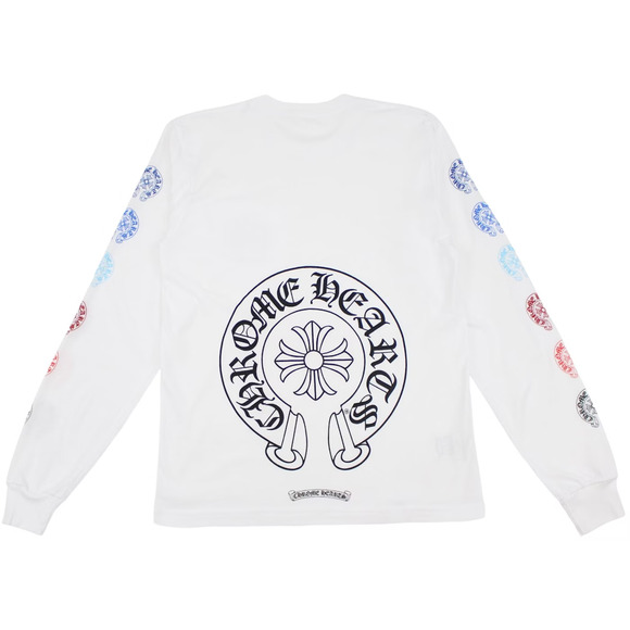 Chrome Hearts Multicolor 6 Horseshoe Blue Red Black Long Sleeve T-shirt Large L